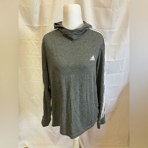 Adidas Charcoal Hoodie with White Accents